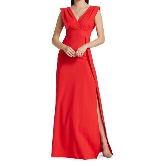 NWT Chiara Boni La Petite Robe Shayra V-Neck Gown Size 40(4) $1090